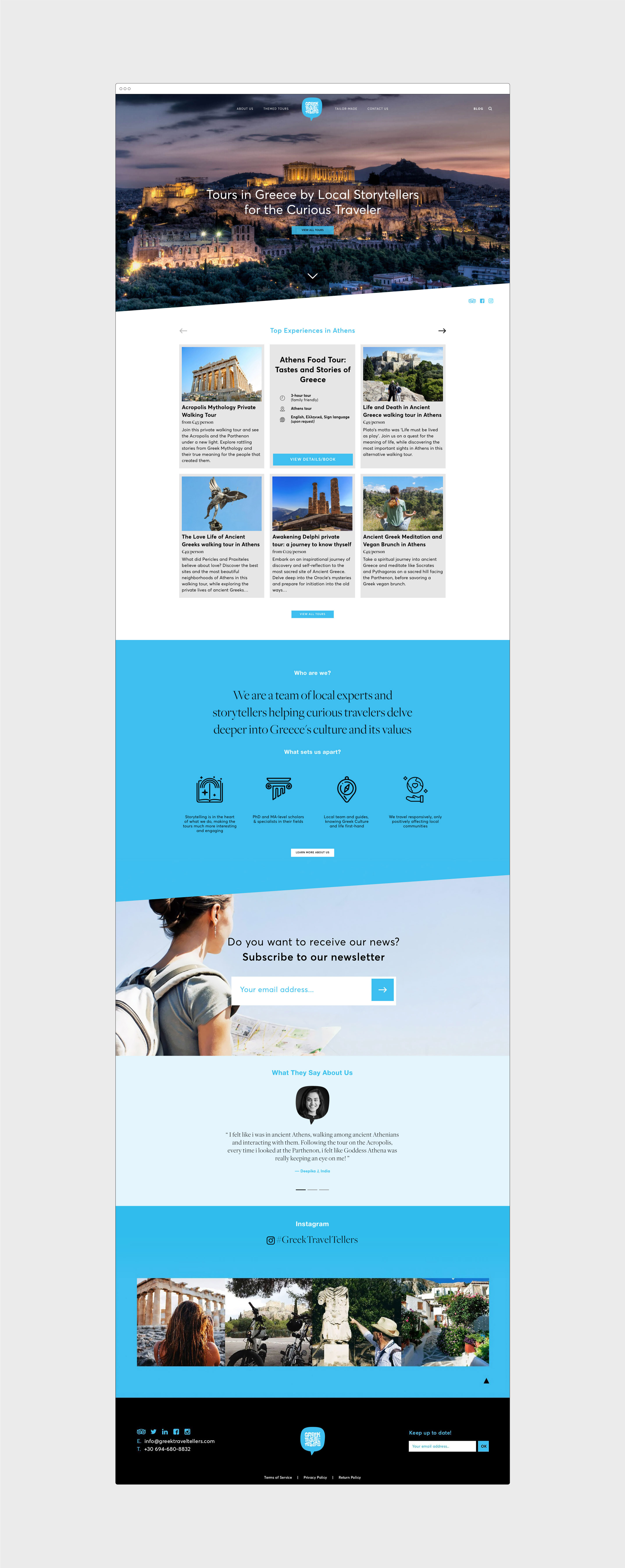 GREEK TRAVEL TELLERS K2DESIGN   Greek Travel Tellers Website Landing Page 2 